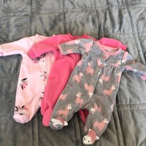 3 Preemie fleece sleepers